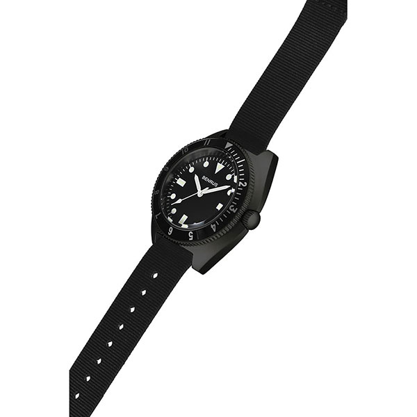 BENRUS 腕時計 メンズ ミリタリーウォッチ TYPE-1 BLACK