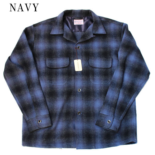 TOWNCRAFTʥ󥯥եȡˡ 50S OPEN WOOL SHIRTS CHECK OPEN SHIRTS Ĺµ֥å