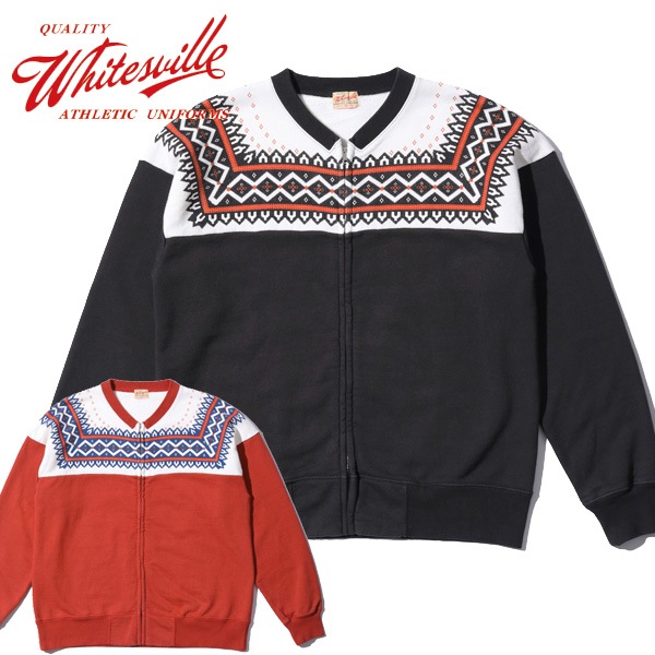 ��WHITESVILLE�ʥۥ磻�ĥӥ�ˡ� SNOW PATTERN ZIP SWEAT SHIRT MADE IN JAPAN ��ץꥫ VINTAGE ������ơ��� �����������å� ������ WV69267