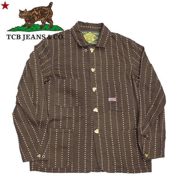 ��TCB JEANS�ʥƥ��������ӡ� �����󥺡��ˡ�Cathartt Chore Coat Brown Paw Stripe COVERALL ���С������� ���祢������