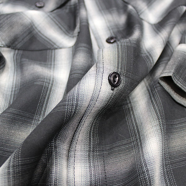 ��BIG MIKE�ʥӥå��ޥ����ˡ�Rayon Mix Ombre Slit L/S Shirts �졼��� ����֥� �����å� ����� CHECK SHIRTS 10261520 102615201