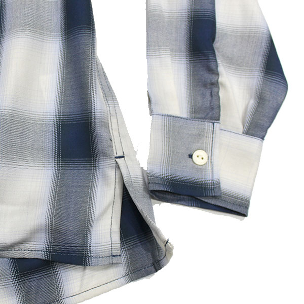 ��BIG MIKE�ʥӥå��ޥ����ˡ�Rayon Mix Ombre Slit L/S Shirts �졼��� ����֥� �����å� ����� CHECK SHIRTS 10261520 102615201