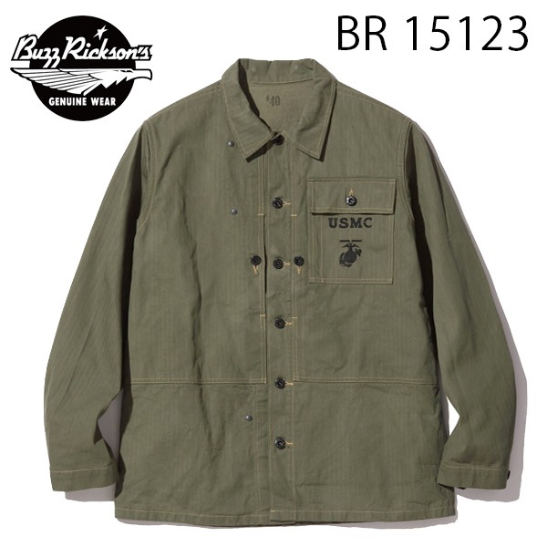 BUZZ RICKSON'SʥХꥯ󥺡ˡ U.S. MARINE CORPS M-1944 HERRINGBONE UTILITY JACKET إܡ С ߥ꥿꡼ 㥱å 