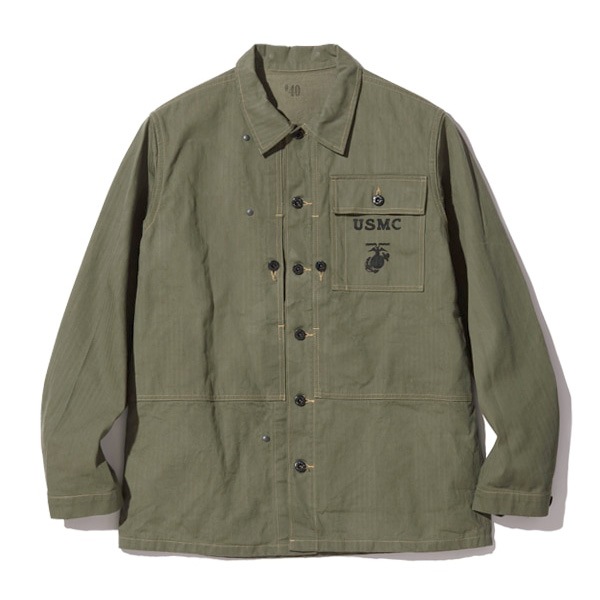 BUZZ RICKSON'SʥХꥯ󥺡ˡ U.S. MARINE CORPS M-1944 HERRINGBONE UTILITY JACKET إܡ С ߥ꥿꡼ 㥱å 