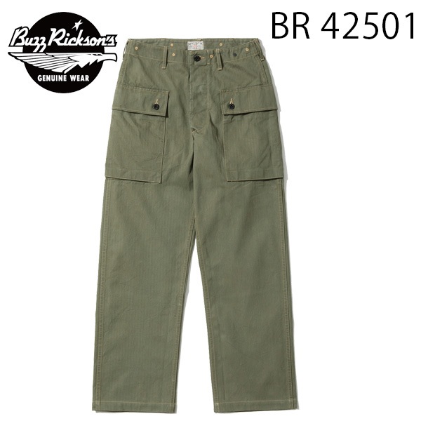 ��BUZZ RICKSON'S�ʥХ��ꥯ���󥺡ˡ� U.S. MARINE CORPS M-1944 HERRINGBONE PANTS SHORT LENGTH �ߥ꥿�꡼�ѥ�� �ե��ƥ������ѥ�� ���ѥ� BR42501