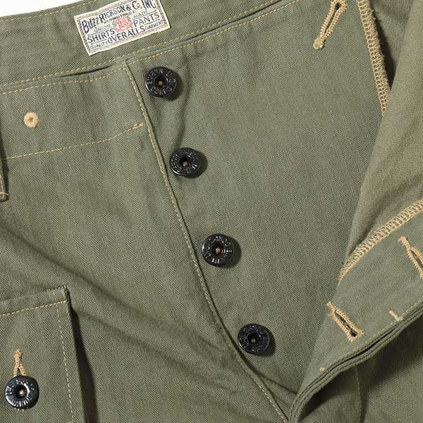 ��BUZZ RICKSON'S�ʥХ��ꥯ���󥺡ˡ� U.S. MARINE CORPS M-1944 HERRINGBONE PANTS SHORT LENGTH �ߥ꥿�꡼�ѥ�� �ե��ƥ������ѥ�� ���ѥ� BR42501