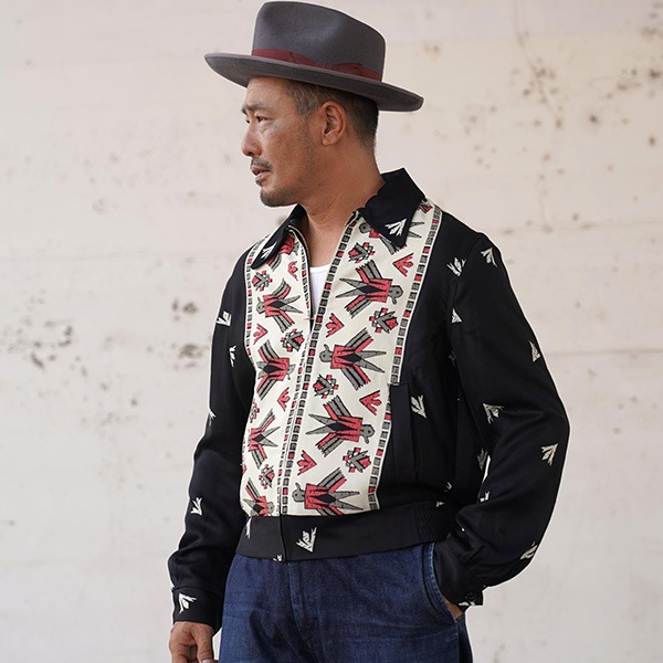 ��The GROOVIN HIGH�ʥ������롼������ϥ��ˡ�#260407 Vintage 1950s Style Gabardine Drizzler Jacket Thunderbird�ʥ�������С��ɡ� �����󥰥ȥå�  ����Х���� VINTAGE ������ơ��� �إ饯�쥹���㥱�å�