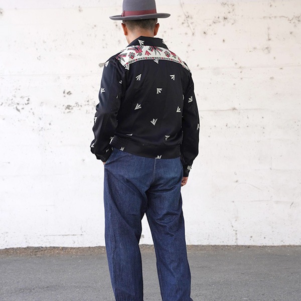 ��The GROOVIN HIGH�ʥ������롼������ϥ��ˡ�#260407 Vintage 1950s Style Gabardine Drizzler Jacket Thunderbird�ʥ�������С��ɡ� �����󥰥ȥå�  ����Х���� VINTAGE ������ơ��� �إ饯�쥹���㥱�å�
