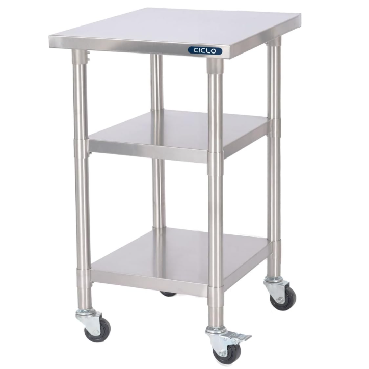 日本製 ステンレス 作業台 業務用 W60×H80×D60cm キャスター付き 3段 オールステンレス作業台 ステンレス調理台 業務用キッチン 調理作業台 キッチン作業台 ステンレス 製 キッチン 調理台 組立簡単 台所 ホテル 食品準備 レストラン 食堂 kot3ca-6060