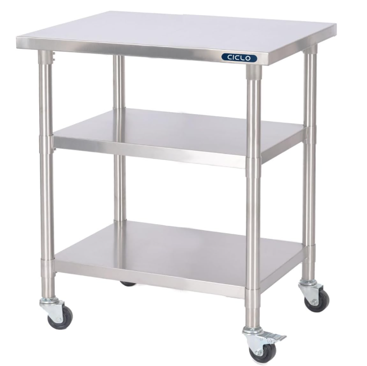 日本製 ステンレス 作業台 業務用 W90×H80×D45cm キャスター付き 3段 オールステンレス作業台 ステンレス調理台 業務用キッチン 調理作業台 キッチン作業台 ステンレス 製 キッチン 調理台 組立簡単 台所 ホテル 食品準備 レストラン 食堂 kot3ca-9045