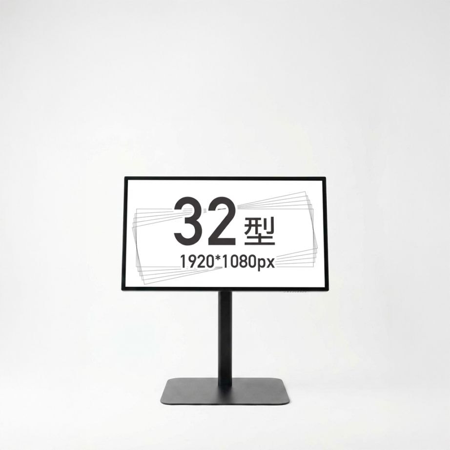 縦横両用 角度調整OK ロータイプスタンド付きデジタルサイネージ 32インチ 室内用 フルHD（1920×1080）高さ1360mm TSTV-LS32