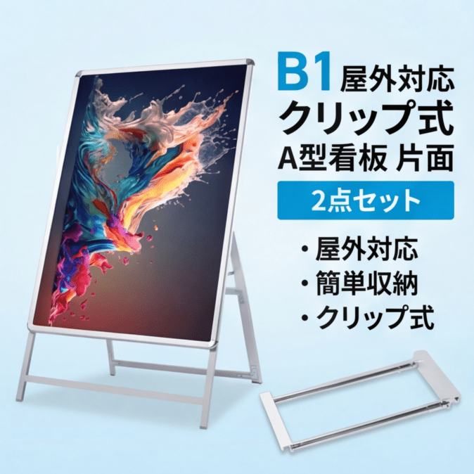 A型スタンド看板 風対策セット B1 片面 シルバー・ブラック・木目 2set-jc-b1-s