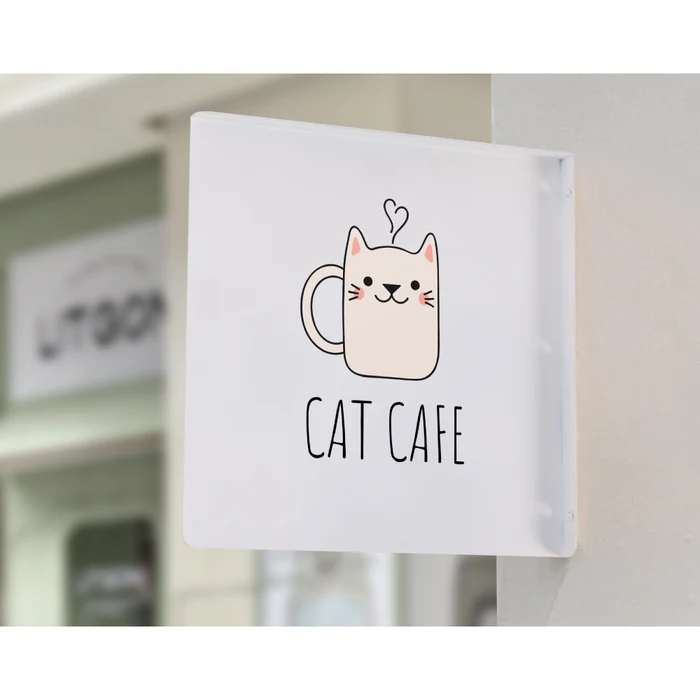 突き出し看板 壁面看板 おしゃれ デザイン 看板作成 オリジナル看板 フルカラー印刷 店舗看板 入口看板 データ持ち込み デザイン製作 SLVAIAN-10