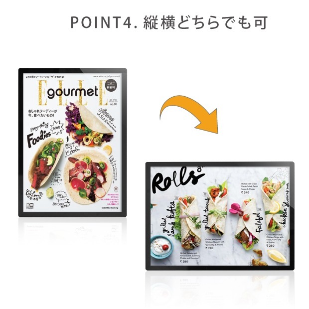 LEDポスターパネル W630mm×H880mm 厚さ15mm マグネット吸着式 フレーム幅30mm ブラック シルバー A1 壁付ポスターフレーム 　看板　LED照明入り看板　光るポスターフレーム パネル看板 LEDパネル 屋内仕様【法人名義：代引可】<br>mgl-30s-bk