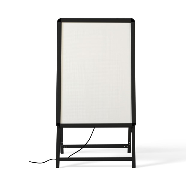 【再入荷】【送料無料】LED看板 A型パネル看板 (立て看板 / スタンド看板 / A看板 / 店舗用看板 / 屋外看板 / ポスター入れ替え式 / 片面看板 / 前面開閉式) LEDパネルグリップ式A型看板 A1 両面 ブラック W640mm×H1200mm lps-a1d-bk【法人名義:代引可】