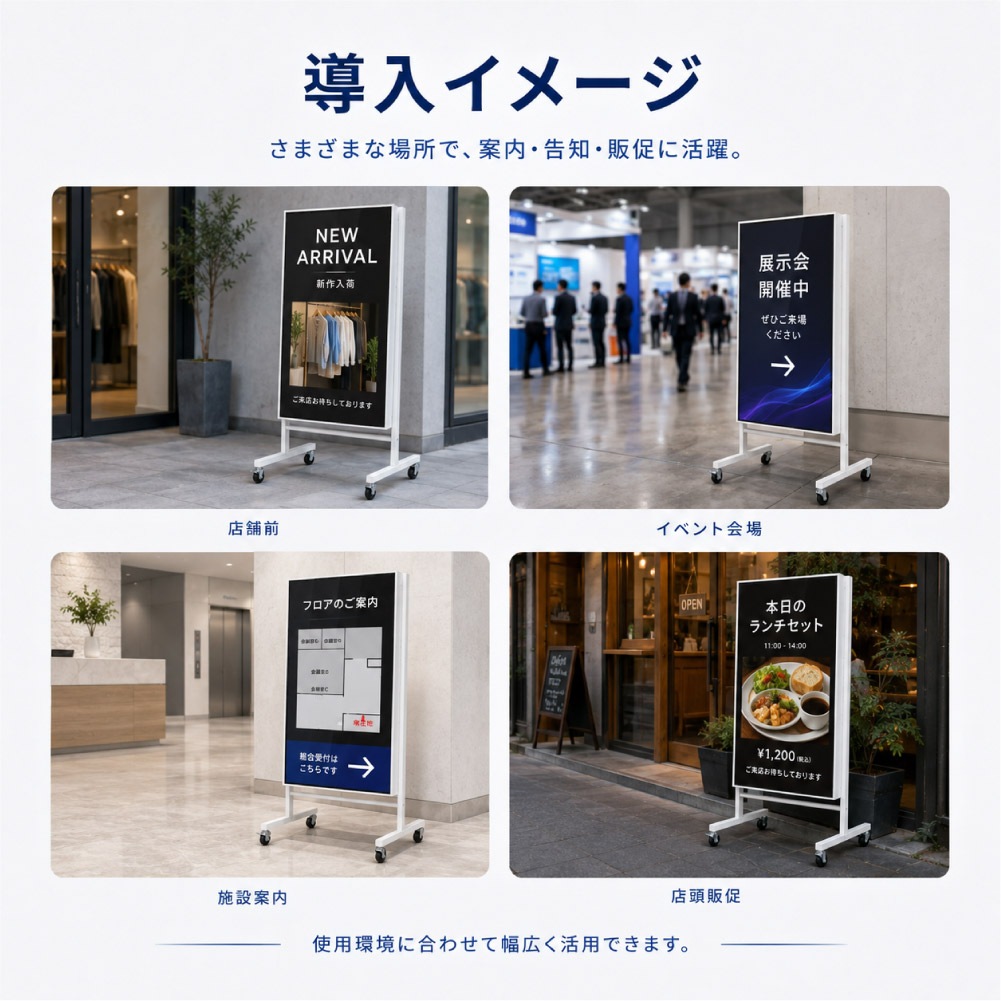 LEDビジョンスタンド看板 自立型 片面 屋外用 USBメモリー 高輝度 防水仕様 p2976-od-500-1000