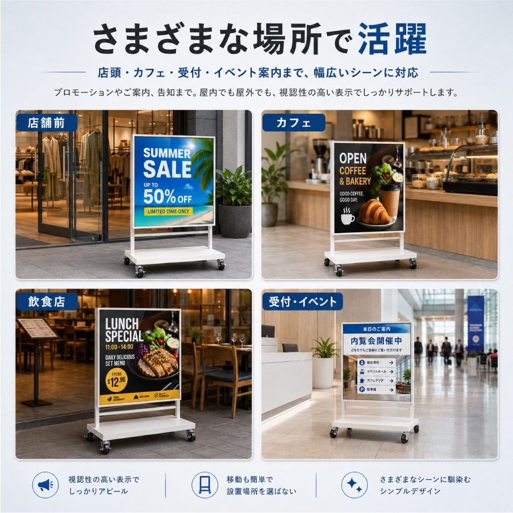 LEDビジョンスタンド看板 自立型 片面 屋外用 USBメモリー 高輝度 防水仕様 p2976-od-500-500