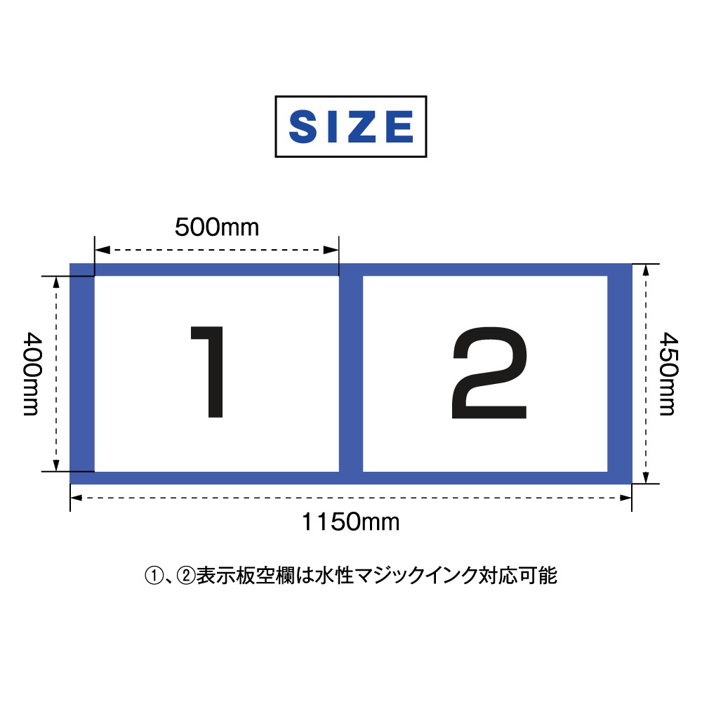 現場表示用法令看板 W1150mm×H450mm 壁面用 空欄記入無しタイプ 工事看板 gs-pl-genba-nashi02