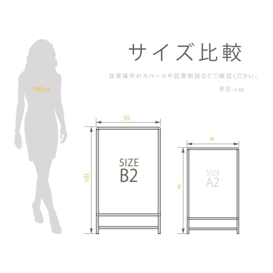 A型スタンド看板 激安コスパタイプ B2 両面 ブラック kjc-b2-d