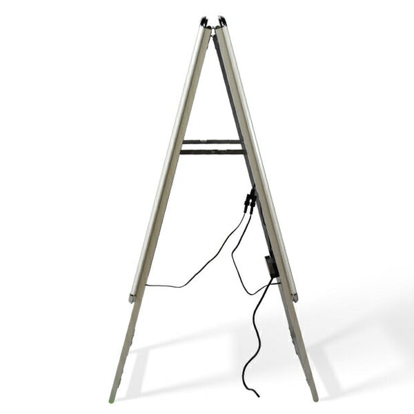 【送料無料】(スタンド付きLEDライトパネル看板)　屋外対応、アルミ製A型LEDライトパネルスタンド看板　B1 両面　シルバー色 W795*H1430mm　ALP-B1D-SV【法人名義:代引可】