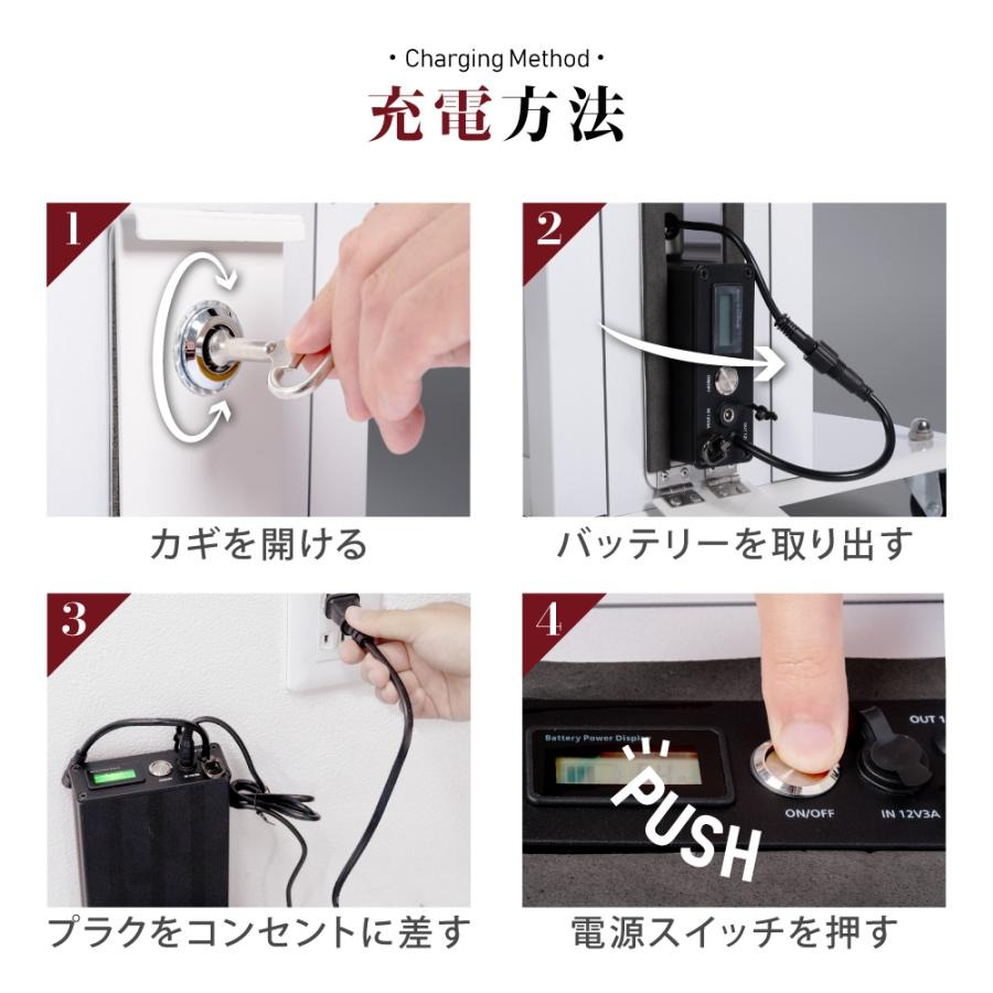 看板 充電式コードレス看板 ブラック w470×h1200 店舗用看板 バッテリー看板 LED電飾看板 充電看板 充電式 充電式コードレス看板1200 【法人名義:代引可】bnm-1200s-bk