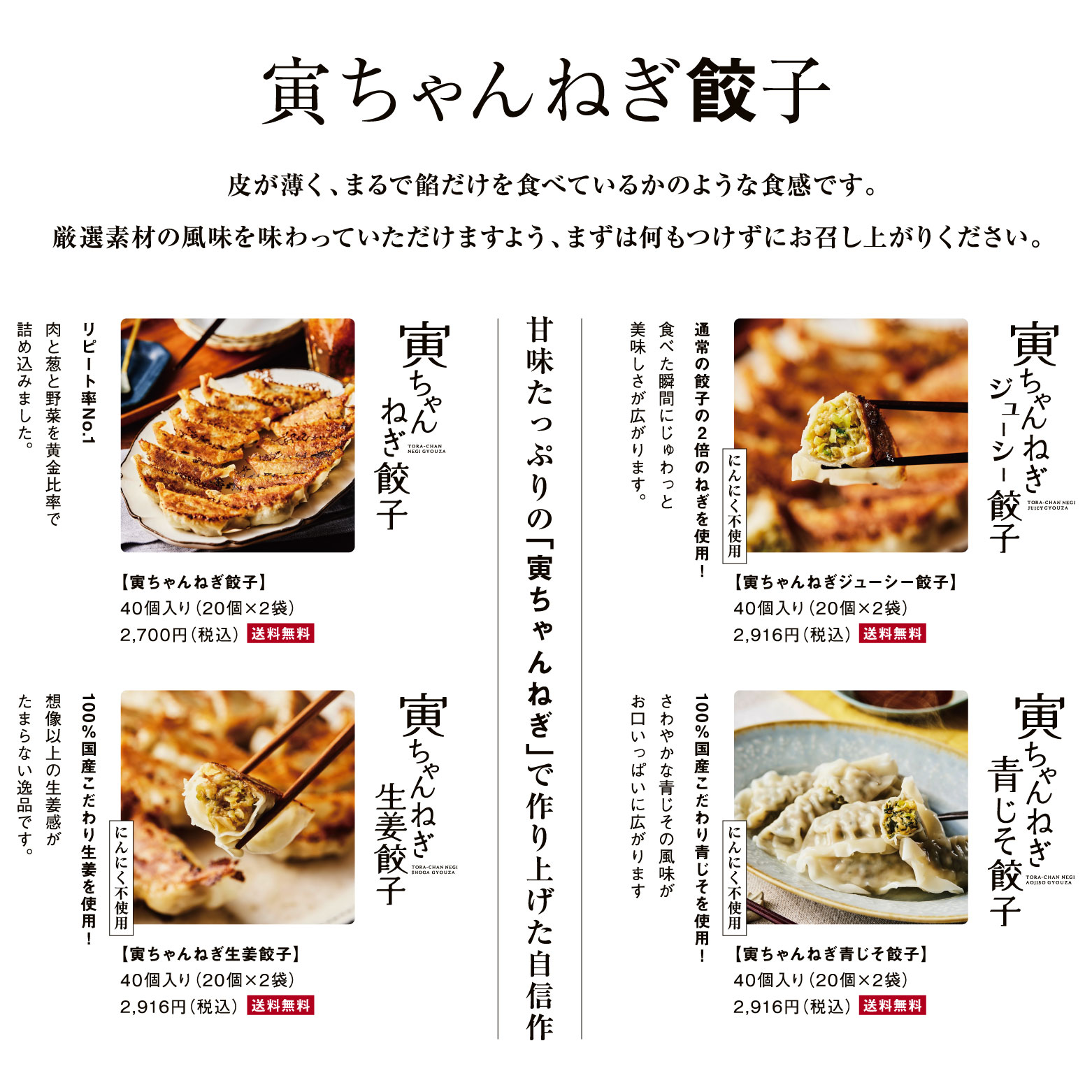【送料無料】寅ちゃんねぎジューシー餃子(200個入り)