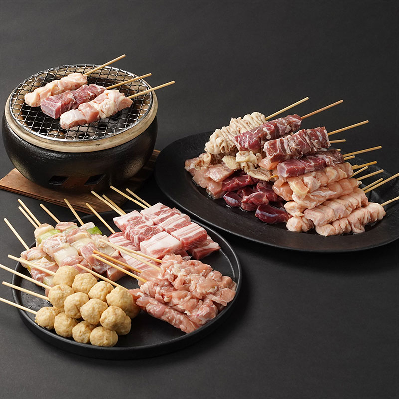 エビスの焼き鳥串セット 10種50本セット（秘伝の焼き鳥のたれ付き）の画像