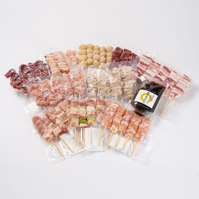 焼き鳥串セット 10種50本セット（秘伝の焼き鳥のたれ付き）｜エビス通販