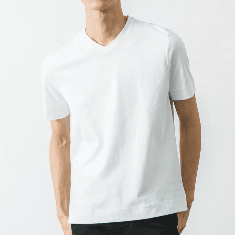 究極のコットン使用【大人のドレスTシャツ/Vネック】スマートフィット
