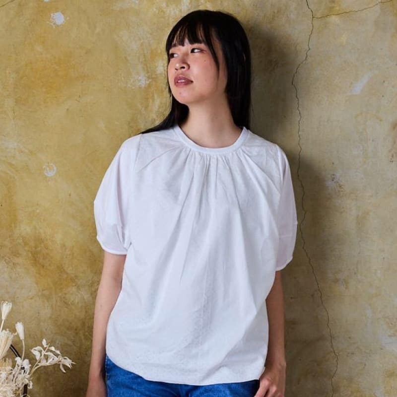 45R ギマニットのレースTシャツ ホワイト 0 透かし編み 45R ギマニットのレースTシャツ ホワイト 0 透かし編み - メルカリ