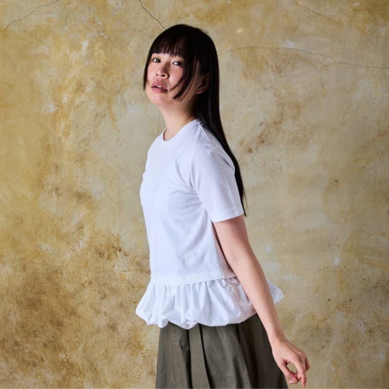 トレンドのバルーンデザイン【へプラムヘムTシャツ】