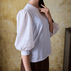 二の腕とヒップ周りをカバー【パフスリーブTシャツ】