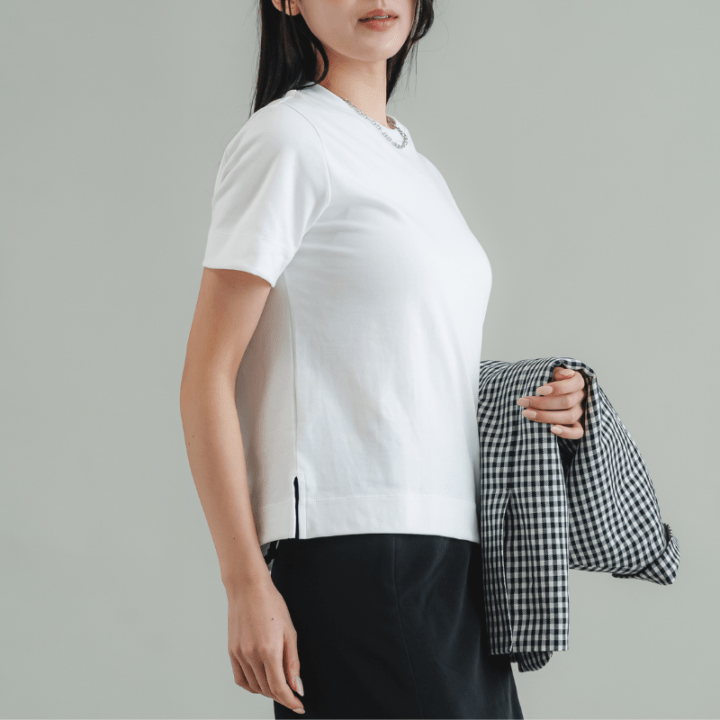 究極のコットン使用【大人のドレスTシャツ/ショート丈】
