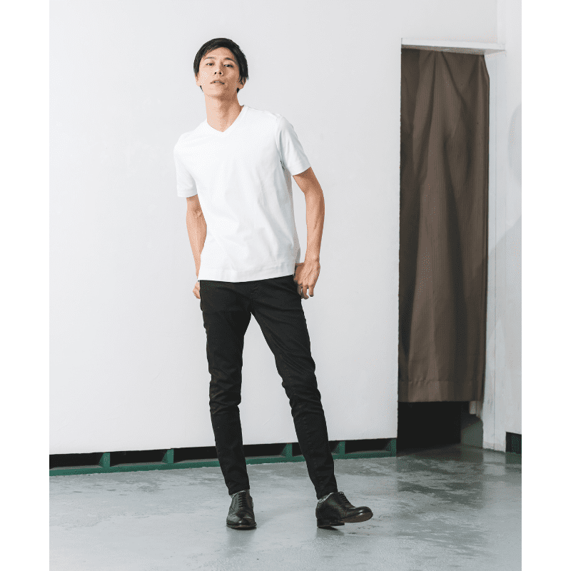 究極のコットン使用【大人のドレスTシャツ/Vネック】スマートフィット