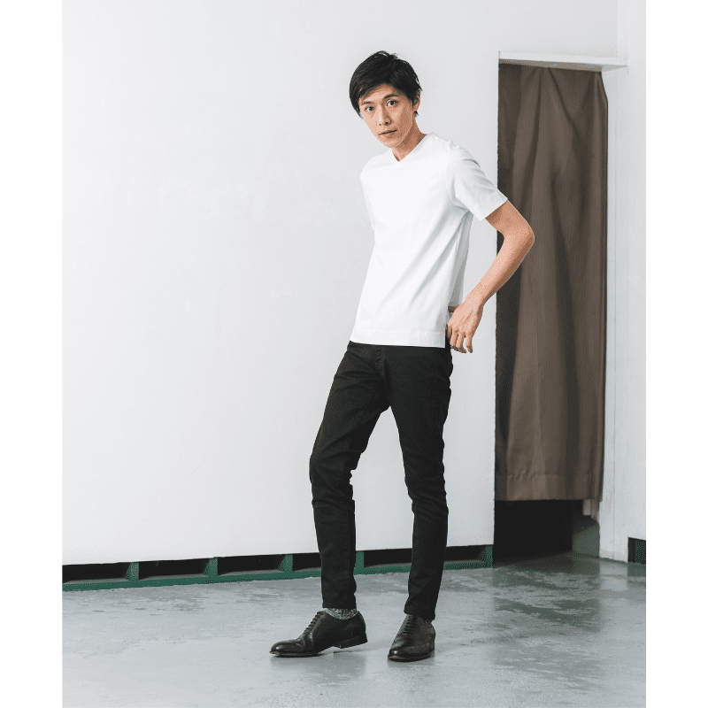究極のコットン使用【大人のドレスTシャツ/Vネック】スマートフィット