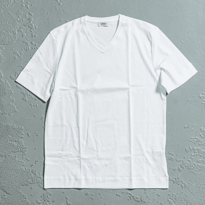 究極のコットン使用【大人のドレスTシャツ/Vネック】スマートフィット