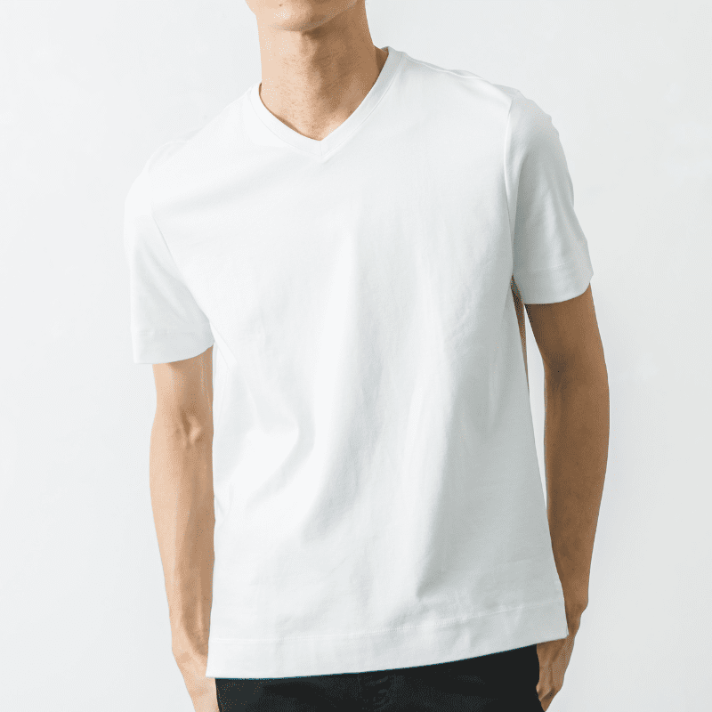 究極のコットン使用【大人のドレスTシャツ/Vネック】スマートフィット