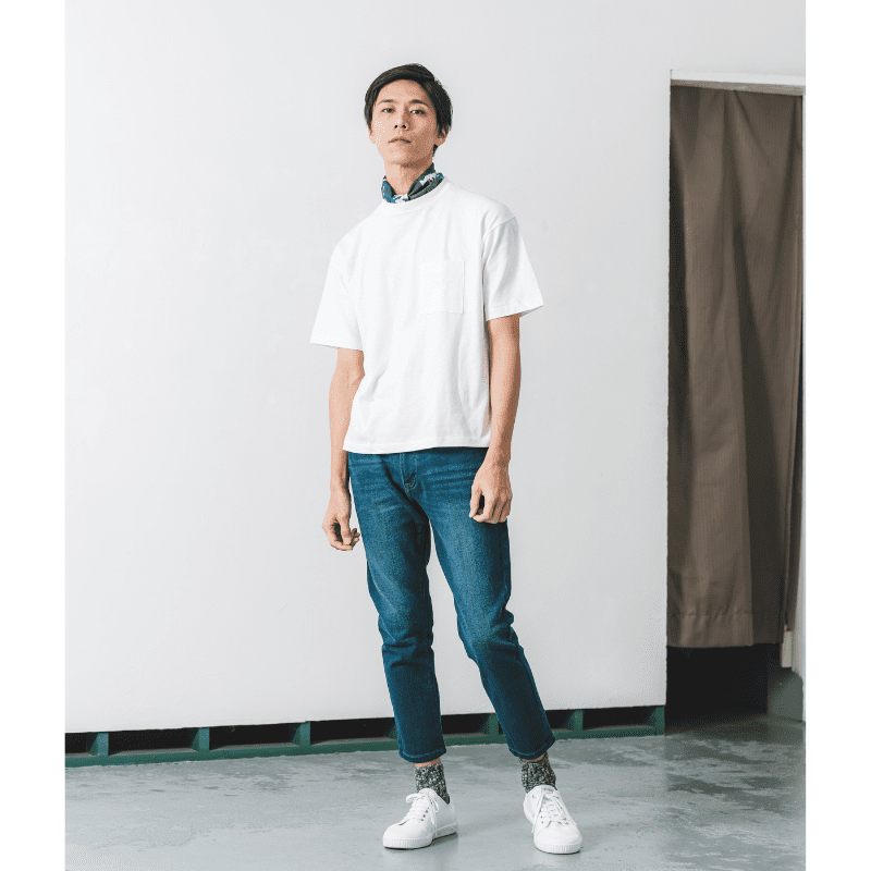 ブラック Tシャツ 編み込みポケット ブラック Tシャツ 編み込みポケット