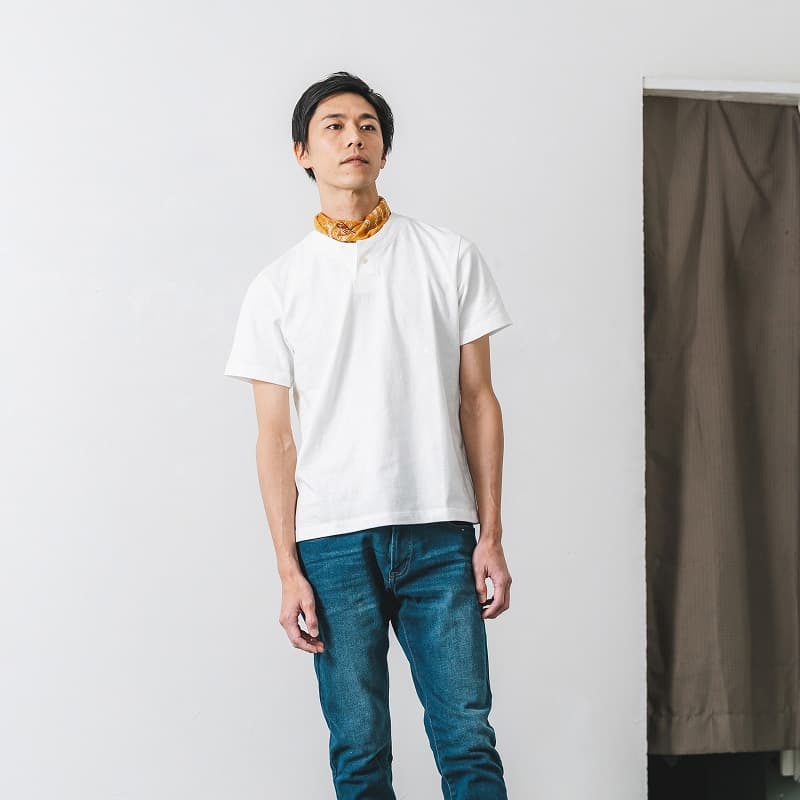 至高の着心地【吊り編みヘンリーネックTシャツ】ボールドフィット