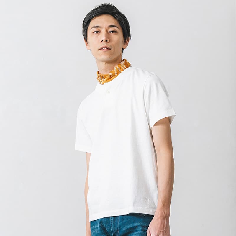 至高の着心地【吊り編みヘンリーネックTシャツ】ボールドフィット