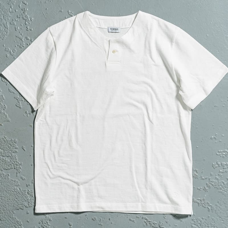 至高の着心地【吊り編みヘンリーネックTシャツ】ボールドフィット
