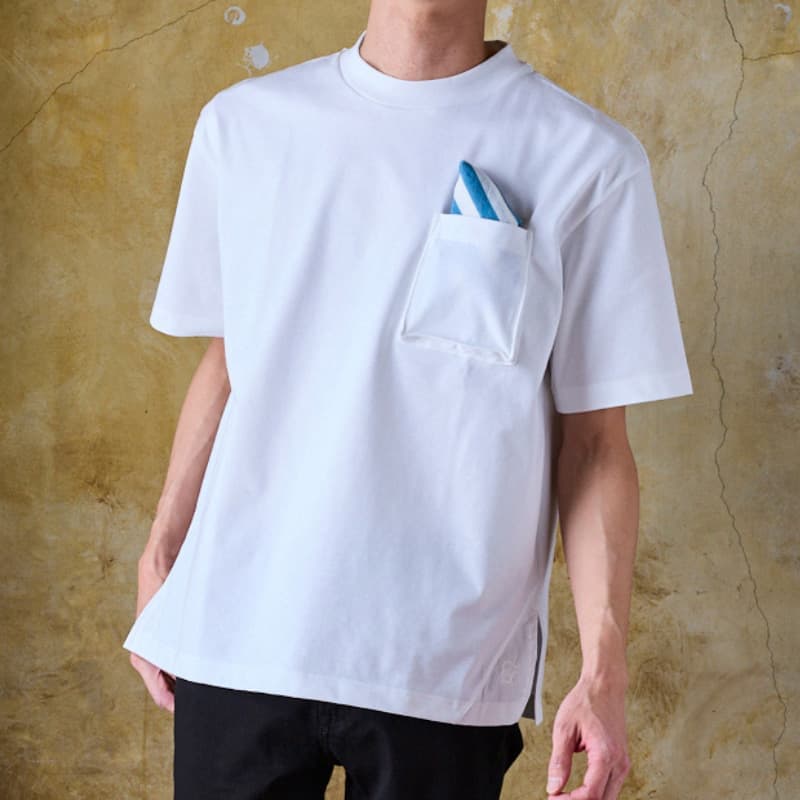 流行りのヘビーウェイト生地【立体ポケット付きTシャツ】ボールドフィット