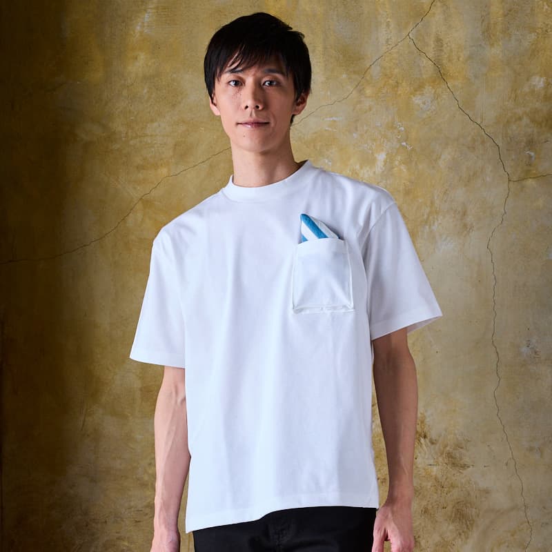 流行りのヘビーウェイト生地【立体ポケット付きTシャツ】ボールドフィット