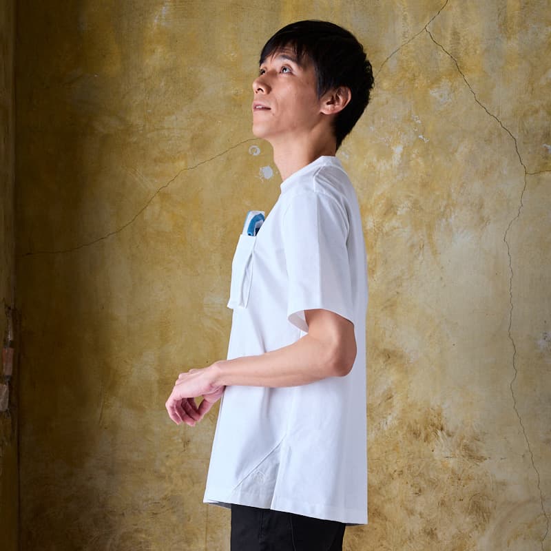 流行りのヘビーウェイト生地【立体ポケット付きTシャツ】ボールドフィット