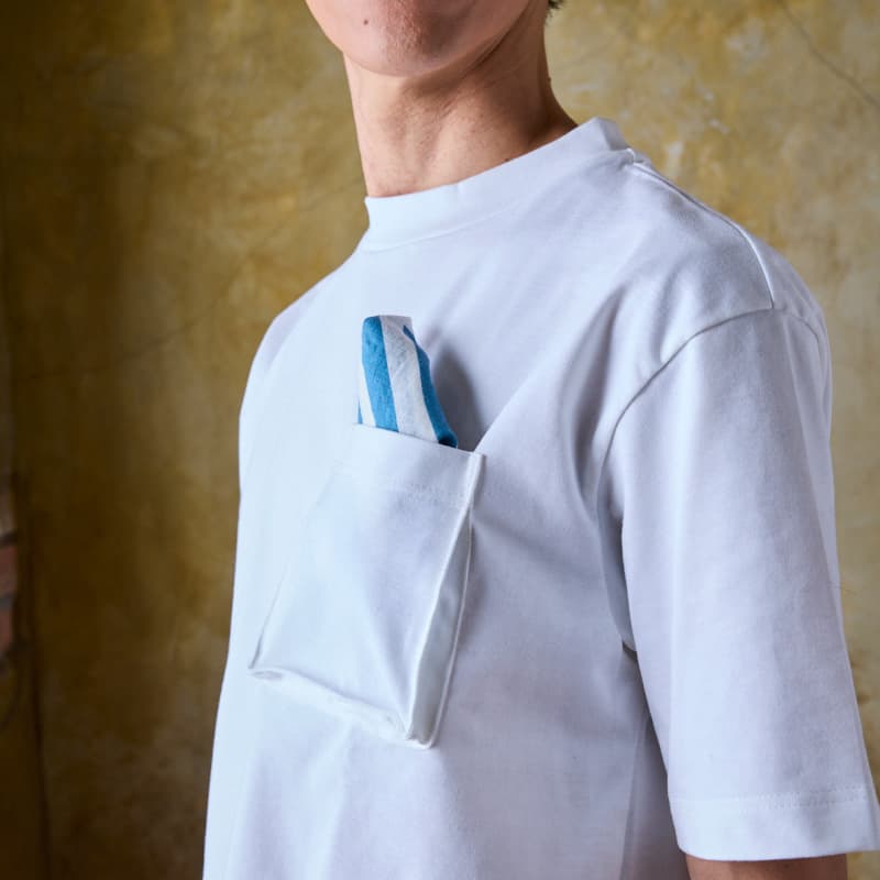 流行りのヘビーウェイト生地【立体ポケット付きTシャツ】ボールドフィット