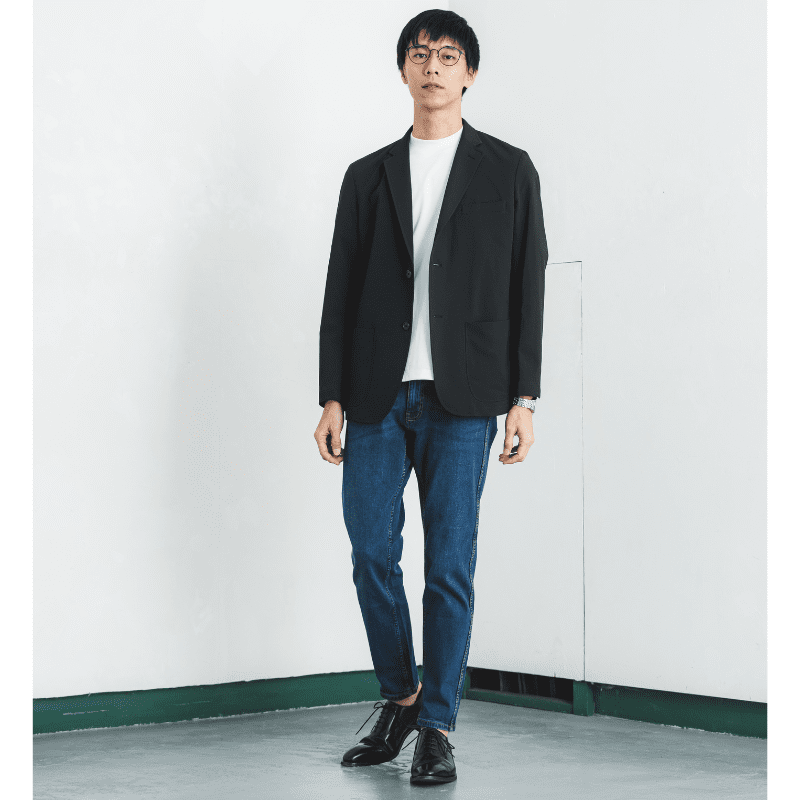 究極のコットン使用「大人のドレスTシャツ／厚手モックネック」レギュラーフィット