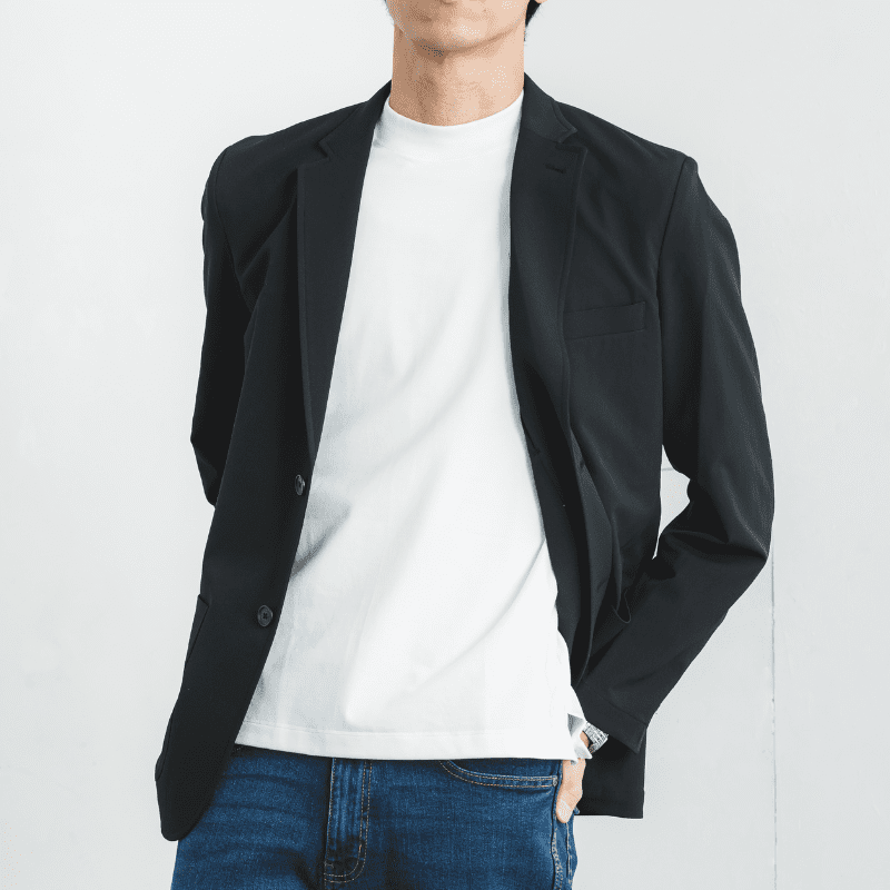 究極のコットン使用「大人のドレスTシャツ／厚手モックネック」レギュラーフィット