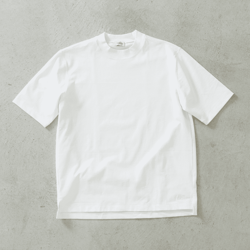 究極のコットン使用「大人のドレスTシャツ／厚手モックネック」レギュラーフィット