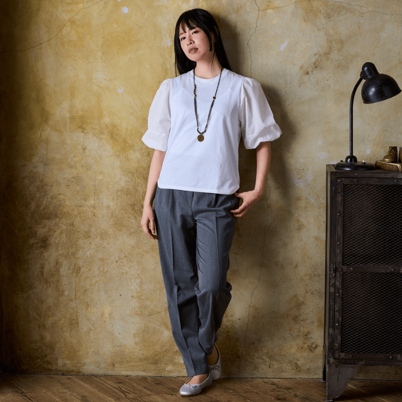 二の腕とヒップ周りをカバー【パフスリーブTシャツ】