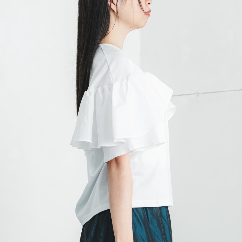 まるで天使の羽根のよう【フリルスリーブTシャツ】